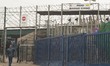A view of the border fence at the Chinatown border crossing at the Morocco–Spain border in...