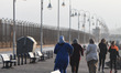 A general view of the border fence at Paseo del Dique Sur at the Morocco–Spain border in t...