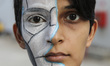 A cosplayer dresses a charachter from Detroit Become Human during Day 2 of the Comic con a...