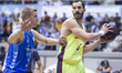 Ognjen Jaramaz of San Pablo Burgos and Pau Ribas of FC Barcelona Lassa during Liga Endesa...