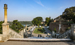 Stairs and park with The Victor monument and view of the river in the Fortress in the capi...