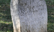 A stone with ancient inscription in the Fortress in the capital of Serbia, Belgrade, that...