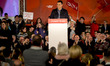 Spanish Prime Minister, Pedro Sanchez, delivers his speech during a rally of Socialist Par...