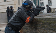 Pictures of Armed LBD Policemen during demonstration in Nantes, France. On January 17, 201...