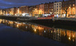 A night view of Dublin quays along the north bank of the River Liffey.On Friday, January...