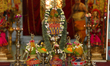 Puja items are arranged for special prayers during the Thai Pongal Festival at a Hindu tem...