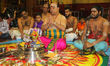 Tamil Hindu priests perform special prayers honouring Lord Ganesh during the Thai Pongal F...