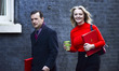 Wales Secretary Alun Cairns and Chief Secretary to the Treasury Liz Truss arrive for the w...