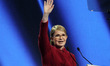 Yulia Tymoshenko, the Ukrainian politician and leader of the "Batkivshchyna" party, speaks...