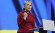 Yulia Tymoshenko, the Ukrainian politician and leader of the "Batkivshchyna" party, speaks...