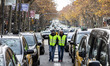 Concentration and demonstration of taxi drivers at the Gran Via street in Barcelona to pro...