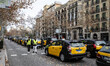 Concentration and demonstration of taxi drivers at the Gran Via street in Barcelona to pro...