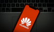 The Hawei logo is seen on a portable mobile device in this photo illustration on January 2...