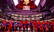  Toronto Raptors players during Canadian Anthem before  the Toronto Raptors vs Sacramento...