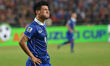 Kroekrit Thaweekarn of Thailand reacts after miss a shot during the AFF Suzuki Cup 2014 se...