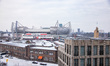 Philips stadium of PSV football team with snow. Snow in Eindhoven city on January 23, 2019...