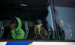 Italy, Rome: Migrants leave by bus Castelnuovo di Porto migrants center, some 10 kilometer...