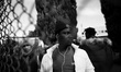 Italy, Rome: (EDITOR'S NOTE: IMAGE HAS BEEN CONVERTED TO BLACK AND WHITE) A migrants speak...