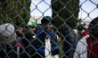 Italy, Rome: Migrants speak to the press as they wait  to leave Castelnuovo di Porto migra...