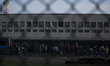 Italy, Rome: Migrants wait to leave Castelnuovo di Porto migrants center, some 10 kilomete...