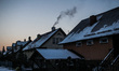 Black smoke going from house chimney is seen in Gdansk, Poland on 23 January 2019  Poles s...