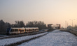PKM SKM fast city train during very cold morning is seen in Gdansk, Poland on 23 January 2...