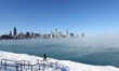 A view of Chicago as temperatures hovered around -20 degrees on January 30, 2019 in Chicag...