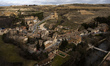 Panoramic view of the San Marcos neighborhood in Segovia (Spain) with the church of Verra...