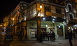 View of the exterior of the famous Candido restaurant in the Plaza del Azoguejo, in Segovi...