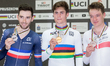 (L to R) Silver medalist France's Benjamin Thomas, winner New Zeland's Campbell Stewart an...