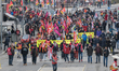 People marched in the city center of Nantes, France, on 19 March 2019 following the nation...