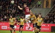Krzysztof Piatek #19 of AC Milan in action during the serie A match between AC Milan and U...
