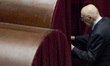 Ex-President Giorgio Napolitano, in the Italian Parliament in Rome on January 31, 2015 in...