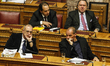 Yanis Varoufakis (lower-right), Minister of Finance, among other members of the Greek Gove...