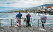 General view during a cloudy summer day of the seafront of the Atlantic Ocean in Puerto de...