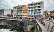 General view during a cloudy summer day of the seafront of the Atlantic Ocean in Puerto de...