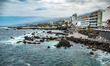 General view during a cloudy summer day of the seafront of the Atlantic Ocean in Puerto de...