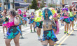Dancers dressed in mermaid-themed costumes perform during Coney Island’s Mermaid Parade  o...