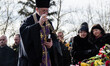 Orthodox priest is giving a mass in honor of Igor  Tolmatchev in Kharkiv on February 25, 2...