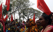 Hundreds of garment workers protested in front of national press club demanding four month...