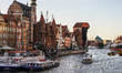Ships and boats on the Motlawa river are seen in Gdansk, Poland on 22 June 2019  