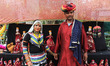 Rajasthani artisans with their traditional puppets during Mango Festival at Dilli Haat in...
