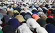 Thousands of Muslims participate in a group prayer during the 43rd Jalsa Salana (annual co...
