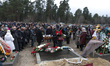 Relatives and colleagues came to the funeral ceremony died in the war photojournalist Serg...