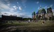 Berlin Cathedral (R) and the Alte Museum (lit. "Old Museum" on July 18, 2019 in Berlin, Ge...