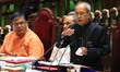 Former President of India Pranab Mukherjee addressing the house during the one day seminar...
