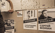 Banners with photos of some of the government opponents arrested in demonstrations against...