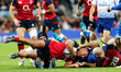     Ellis Genge of England is tackled during the Quilter Autumn International match betwee...