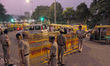 Delhi Police personnel keep vigil at notorious drivers after the implementation of new Mot...