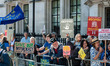 Anti-Brexit demonstrators protest outside the Supreme Court against Boris Johnson's suspen...